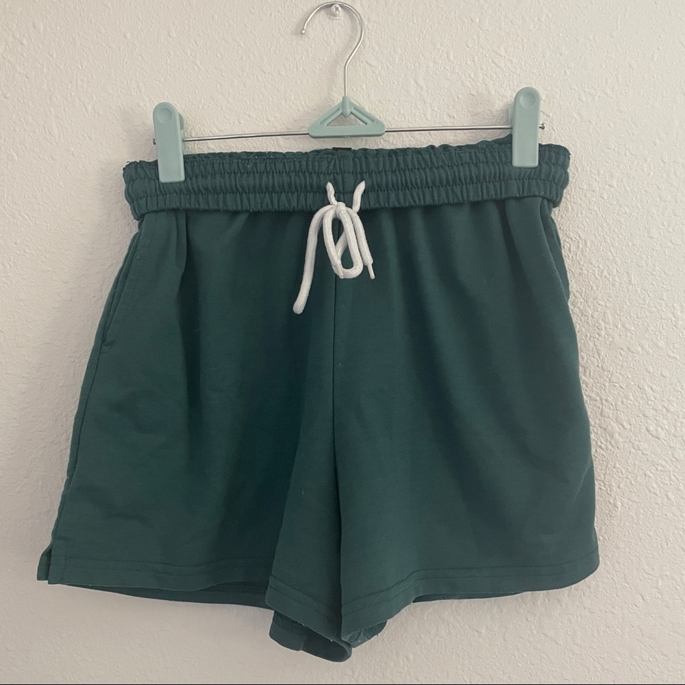 Forest Green High Waisted Sweatshorts Lounge Shorts
